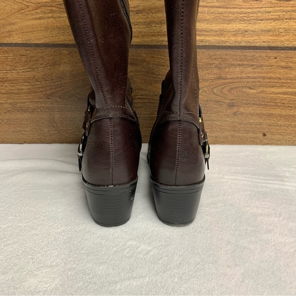 LifeStride Wrangler style tall brown boots size 10M 7 inch cuff and full zip - Picture 10 of 11